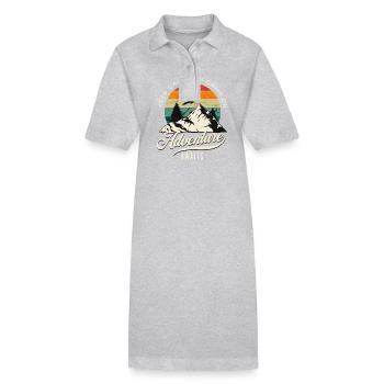 Restez calme et campez à l’aventure dans la nature sauvage - Robe polo bio PAIGER Stanley/Stella Femme - noir - Devant