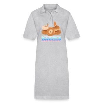 Bagel Beigel Bagel Bread Lover Gift - Stanley/Stella PAIGER Organic Women’s Polo Dress - black - Front