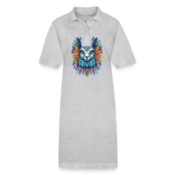 Spiritual Alpaca Mandala Festival Design - Stanley/Stella PAIGER Organic Women’s Polo Dress - black - Front