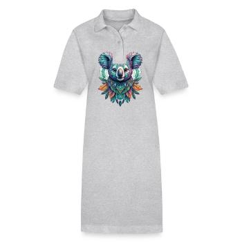 Koala Spiritual Mandala Dream Catcher Design - Stanley/Stella PAIGER Organic Women’s Polo Dress - black - Front