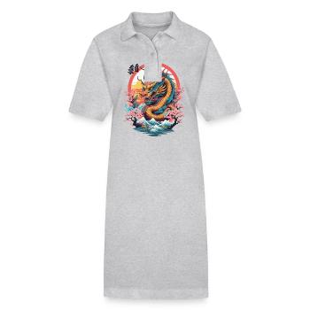 Japanischer Drache Design Aesthetic Streetwear - Stanley/Stella Frauen Bio-Polokleid PAIGER - Schwarz - Vorne