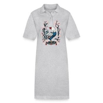 Asian Rooster Cherry Blossoms Aesthetic Design - Stanley/Stella PAIGER Organic Women’s Polo Dress - black - Front