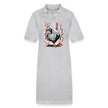 Asian Rooster Aesthetics For Chicken Lovers - Stanley/Stella PAIGER Organic Women’s Polo Dress - black - Front