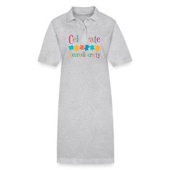 Celebrate neurodiversity - Stanley/Stella PAIGER Organic Women’s Polo Dress - black - Front