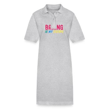 La pâtisserie est mon échappatoire - Robe polo bio PAIGER Stanley/Stella Femme - noir - Devant