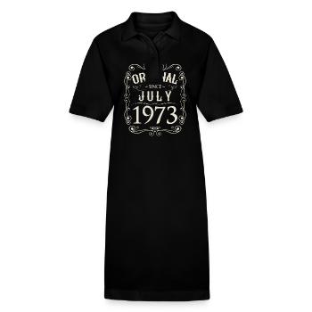 Vintage - Original since July 1973 Birthday - Stanley/Stella PAIGER Organic Women’s Polo Dress - black - Front