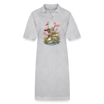 Goblincore Streetwear Aesthetic Vintage Frog - Stanley/Stella PAIGER Organic Women’s Polo Dress - black - Front