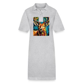 Portrait de cerf - Robe polo bio PAIGER Stanley/Stella Femme - noir - Devant