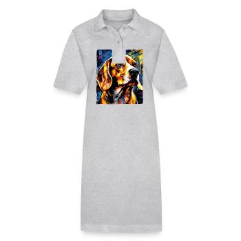 Portrait de chien Beagle - Robe polo bio PAIGER Stanley/Stella Femme - noir - Devant