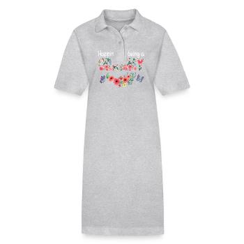 Glück ist ein Grammy Blume T-Shirt Grammy - Stanley/Stella Frauen Bio-Polokleid PAIGER - Schwarz - Vorne