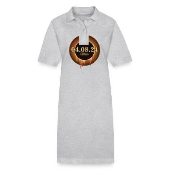 Total Solar Eclipse Path of Totality Ohio April 8 - Stanley/Stella PAIGER Organic Women’s Polo Dress - black - Front