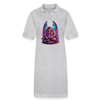 Lebendige Farben Musik Festival Wald Pilze - Stanley/Stella Frauen Bio-Polokleid PAIGER - Schwarz - Vorne