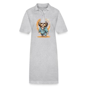Joggen Mit Deinem Shih Tzu Begleiter - Stanley/Stella Frauen Bio-Polokleid PAIGER - Schwarz - Vorne