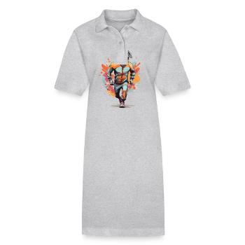 Braque de Weimar Esthétique Streetwear Jogging - Robe polo bio PAIGER Stanley/Stella Femme - noir - Devant