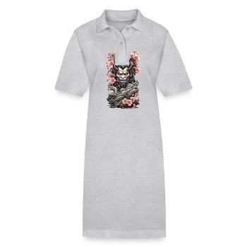 Kirschblüten Yokai Oni Vintage Japan - Stanley/Stella Frauen Bio-Polokleid PAIGER - Schwarz - Vorne