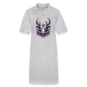 Feather Mandala Skull Spiritual Design - Stanley/Stella PAIGER Organic Women’s Polo Dress - black - Front