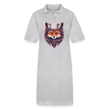 Spiritual Mandala Fox Dream Catcher Design - Stanley/Stella PAIGER Organic Women’s Polo Dress - black - Front
