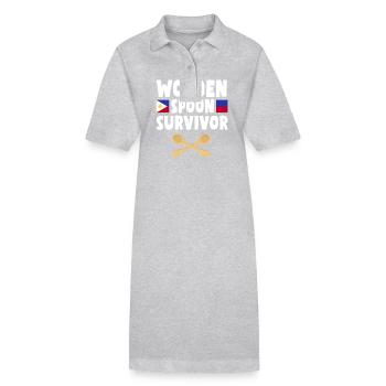 Cuillère en bois philippine survivante - Robe polo bio PAIGER Stanley/Stella Femme - noir - Devant