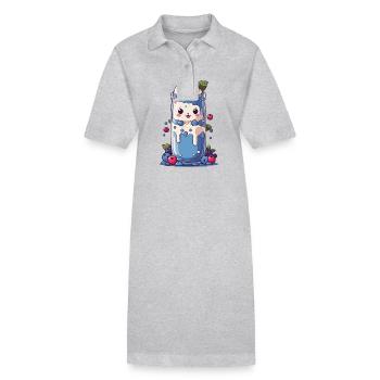 Milkshake Kawaii aux myrtilles Fun - Robe polo bio PAIGER Stanley/Stella Femme - noir - Devant