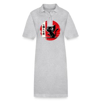 Silhouette Japanese Kitten Retro Cute - Stanley/Stella PAIGER Organic Women’s Polo Dress - black - Front