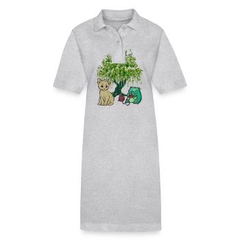 Frog, Cat, Nature, Friends - Stanley/Stella PAIGER Organic Women’s Polo Dress - black - Front