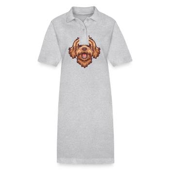 Cavapoo Cavoodle | Illustration de dessin animé - Robe polo bio PAIGER Stanley/Stella Femme - noir - Devant