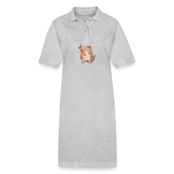 freundliches Gürteltier - Stanley/Stella Frauen Bio-Polokleid PAIGER - Schwarz - Vorne