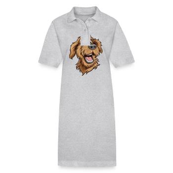 Labradoodle | Cartoon Artwork - Stanley/Stella Frauen Bio-Polokleid PAIGER - Schwarz - Vorne