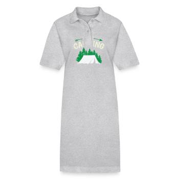 I love Camping mit Zelt im Wald - Stanley/Stella Frauen Bio-Polokleid PAIGER - Schwarz - Vorne