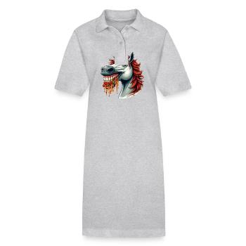 Pasta Lover Horse - Stanley/Stella PAIGER Organic Women’s Polo Dress - black - Front