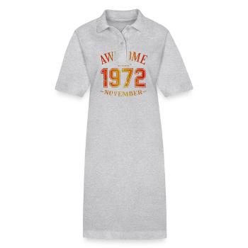 November 1972 - Birthday in November Awesome - Stanley/Stella PAIGER Organic Women’s Polo Dress - black - Front