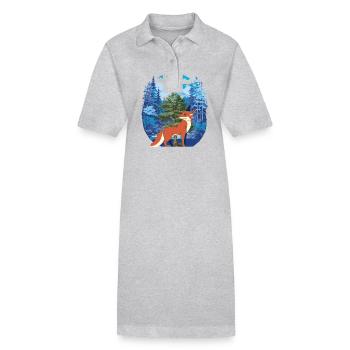 Forêt de renards - Robe polo bio PAIGER Stanley/Stella Femme - noir - Devant