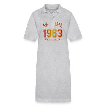 February 1963 - Birthday in February Awesome - Stanley/Stella PAIGER Organic Women’s Polo Dress - black - Front