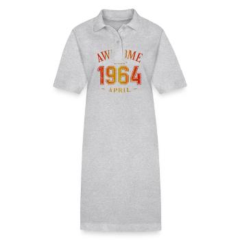 April 1964 - Birthday in April Awesome - Stanley/Stella PAIGER Organic Women’s Polo Dress - black - Front