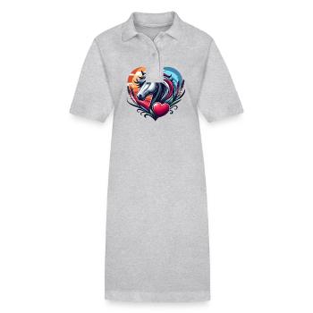 Pferdekopf Herz Pferdeliebhaber - Stanley/Stella Frauen Bio-Polokleid PAIGER - Schwarz - Vorne