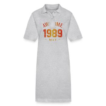 May 1989 - Birthday in May Awesome - Stanley/Stella PAIGER Organic Women’s Polo Dress - black - Front