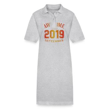 September 2019 - Birthday in September Awesome - Stanley/Stella PAIGER Organic Women’s Polo Dress - black - Front