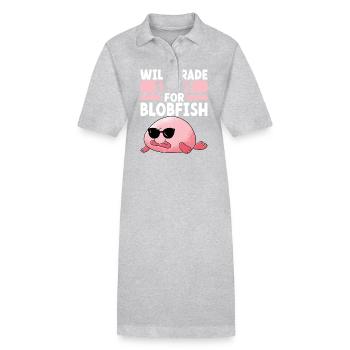 Poisson blob mignon poisson laid - Robe polo bio PAIGER Stanley/Stella Femme - noir - Devant