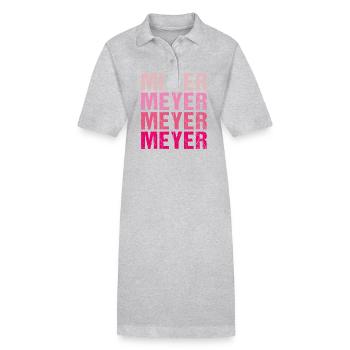 Meyer Familienname Team Retro Geschenkidee - Stanley/Stella Frauen Bio-Polokleid PAIGER - Schwarz - Vorne