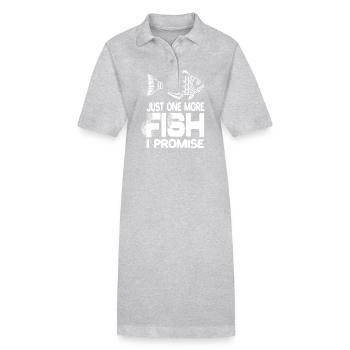 Just One More Fish I Promise Fish Animal Fish - Stanley/Stella PAIGER Organic Women’s Polo Dress - black - Front