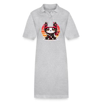 Ninja Cat - Stanley/Stella PAIGER Organic Women’s Polo Dress - black - Front