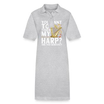 Harp design for harpists - Stanley/Stella PAIGER Organic Women’s Polo Dress - black - Front