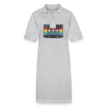 Le meilleur de 1964 Vintage Cassette Rétro Anniversaire - Robe polo bio PAIGER Stanley/Stella Femme - noir - Devant