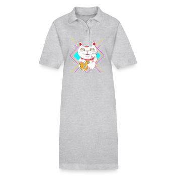 Maneki Neko Japan Glücksbringer - Stanley/Stella Frauen Bio-Polokleid PAIGER - Schwarz - Vorne