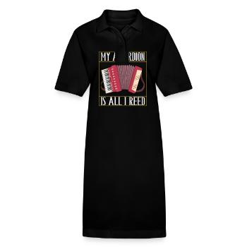 Accordion Instrument Accordion Player - Stanley/Stella PAIGER Organic Women’s Polo Dress - black - Front