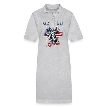 Drinkin' Like Lincoln Retro Vintage Design - Stanley/Stella PAIGER Organic Women’s Polo Dress - black - Front