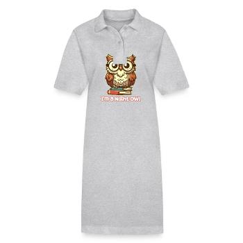 Ich bin eine Nachteule - Nerdy Owl - Stanley/Stella Frauen Bio-Polokleid PAIGER - Schwarz - Vorne