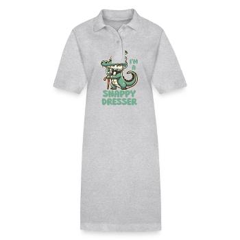 Je suis une commode Snappy - Jeu de mots sur le crocodile mignon - Robe polo bio PAIGER Stanley/Stella Femme - noir - Devant