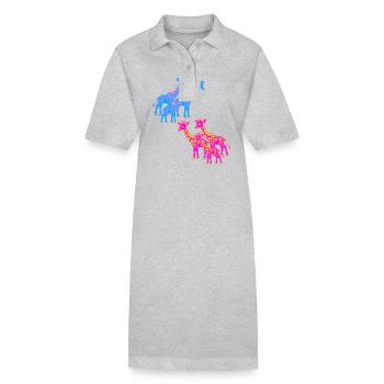 Girafe Afrique Safari Savane Années 80 Années 90 Enfant - Robe polo bio PAIGER Stanley/Stella Femme - noir - Devant