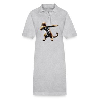 Lustiges Dabbing Tiger Wildtier Tierliebhaber - Stanley/Stella Frauen Bio-Polokleid PAIGER - Schwarz - Vorne